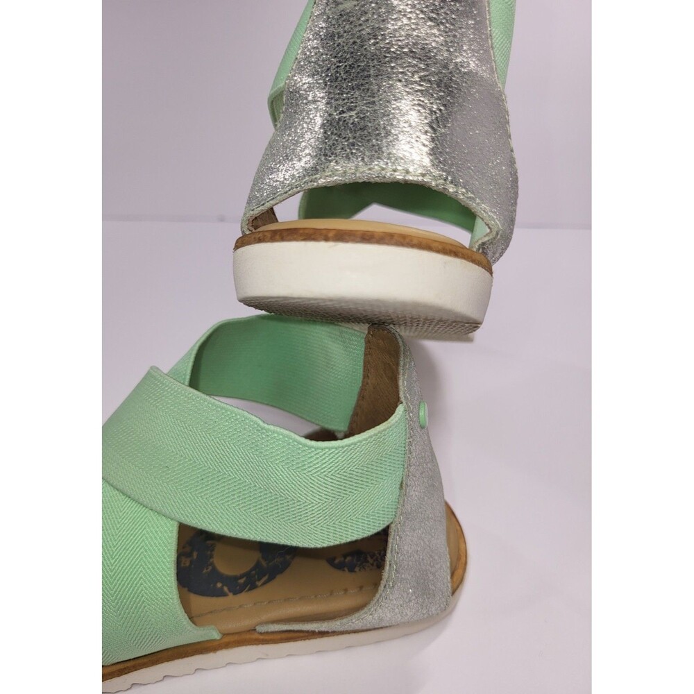 Sorel Ella Silver Mint Green Sandals Size 8.5 - Picture 10 of 13
